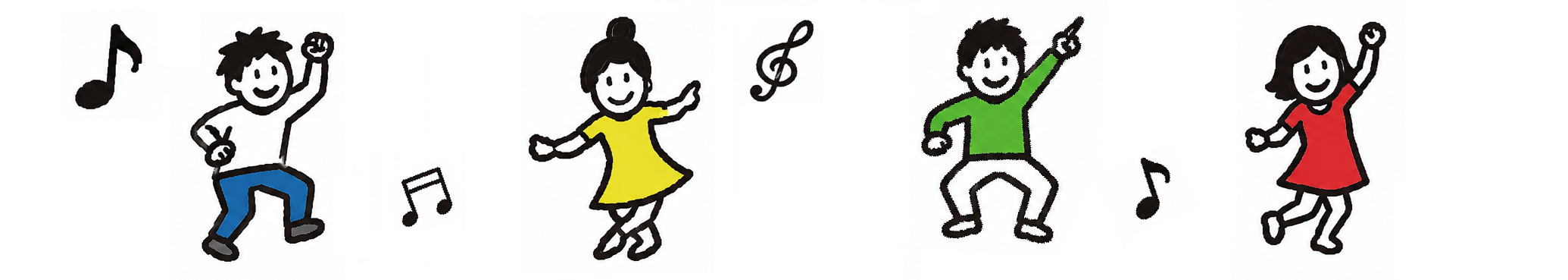 楽しそうに踊る人々のイラスト